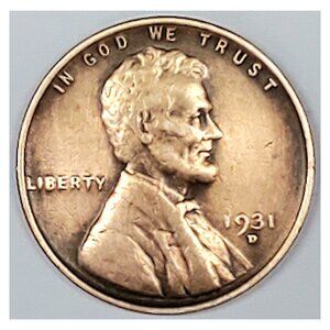 1931-D 1¢ LINCOLN WHEAT CENT COIN, LOW-MINTAGE PENNY, DEPRESSION-ERA!
